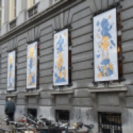 Jon Boam's paintings on the façade
